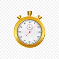 Gold Stop watch. Old mechanical stopwatch. Vector illustration. Royalty Free Stock Photo